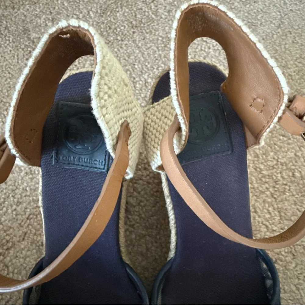 Tory Burch Lucia Lace Wedge Espadrilles Ankle Strap